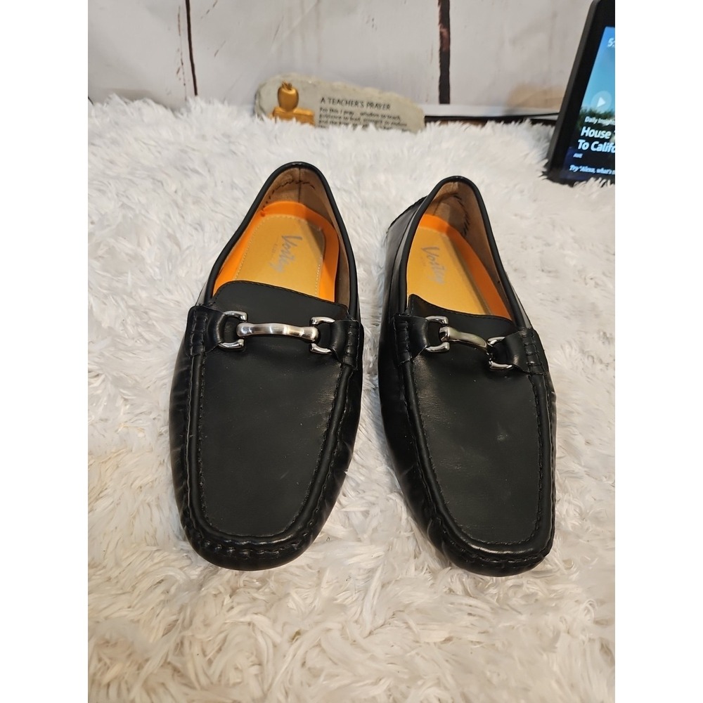 Vostey Men's Penny Loafers‎ size 9 Slip on Shoes Black  EUC